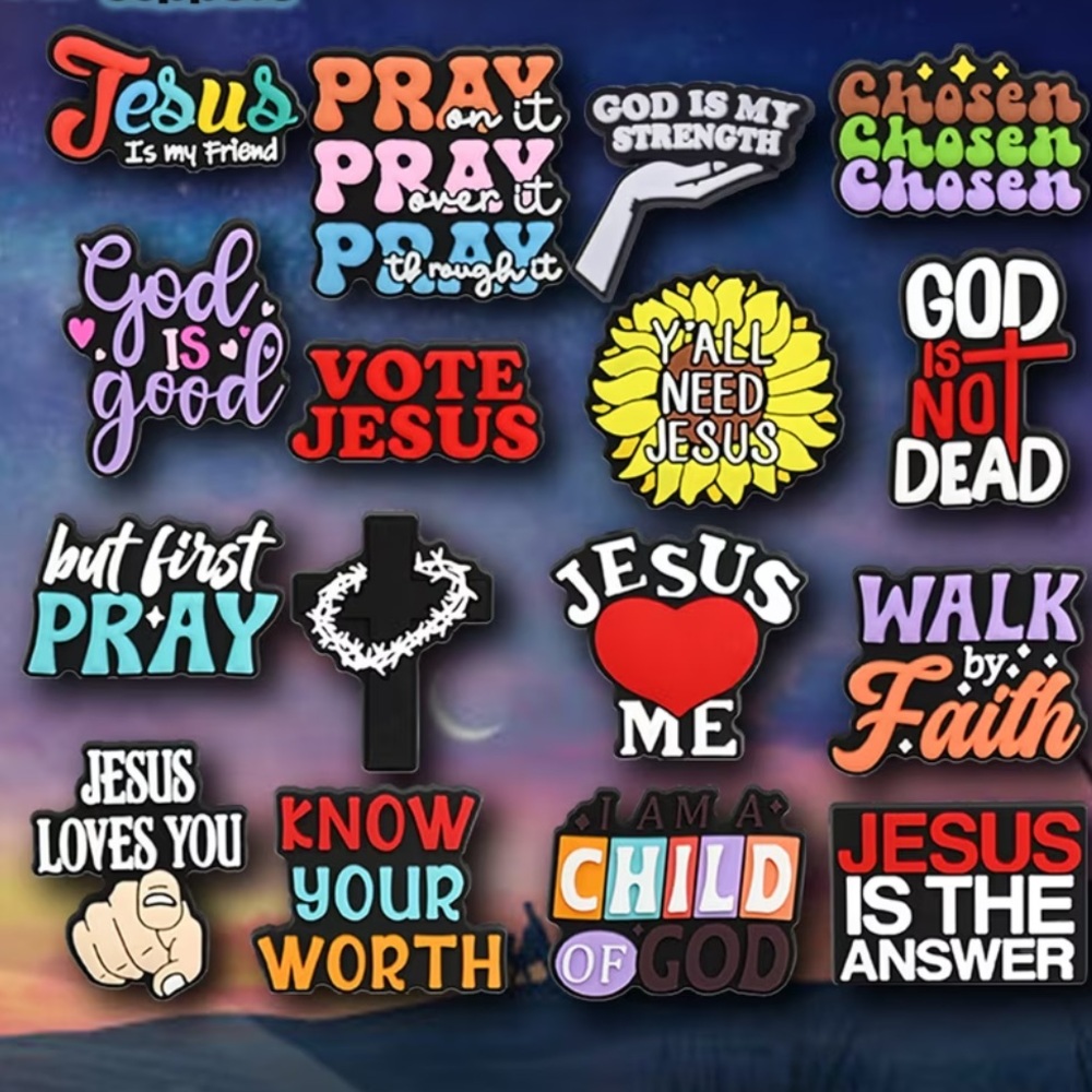 Shoe Charms Inspirational Christian Croc Charms 16 pc. Set, NEW - Picture 5 of 9